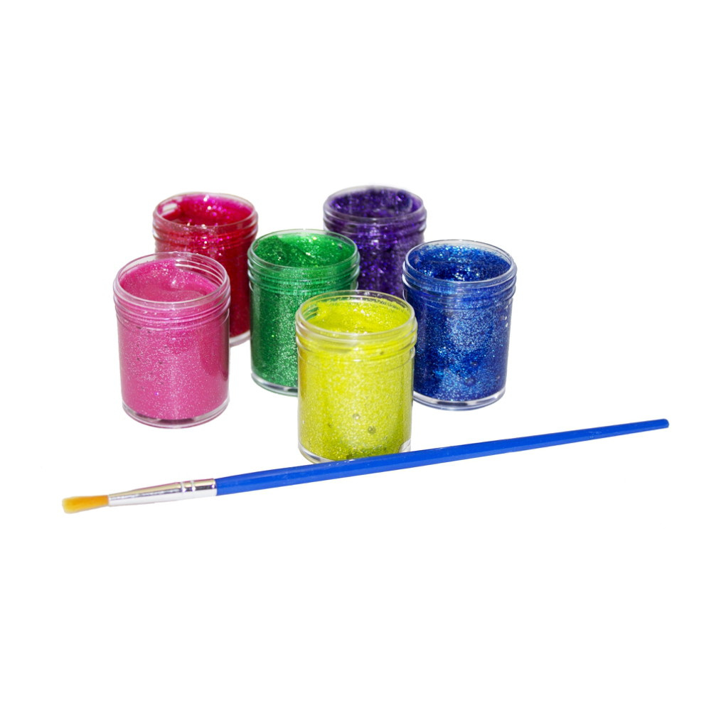 Sense - Glitterfärg Med Pensel 6-Pack 