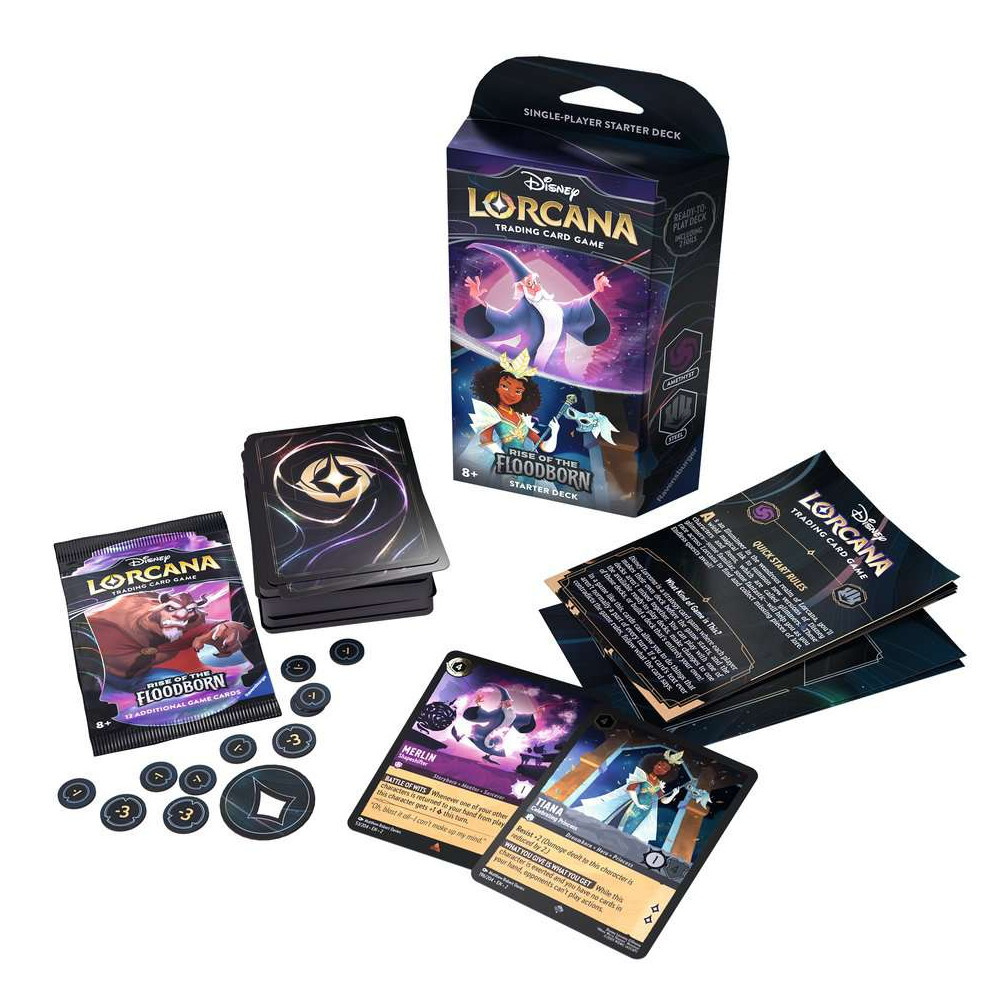 Disney Lorcana TCG: Rise of the Floodborn Starter Deck - Amethyst & Steel