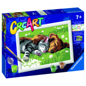 CreArt - Sovande katter och hundar