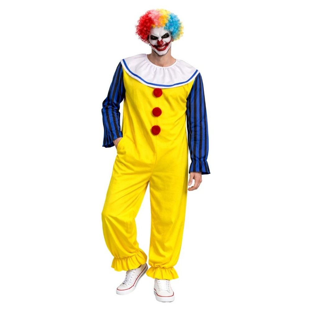 Läskig Clown Dräkt med Peruk - Herr