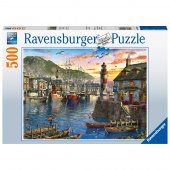 Ravensburger Pussel: Sunrise at the port 500 Bitar Ravensburger Pussel: Sunrise at the port 500 Bitar