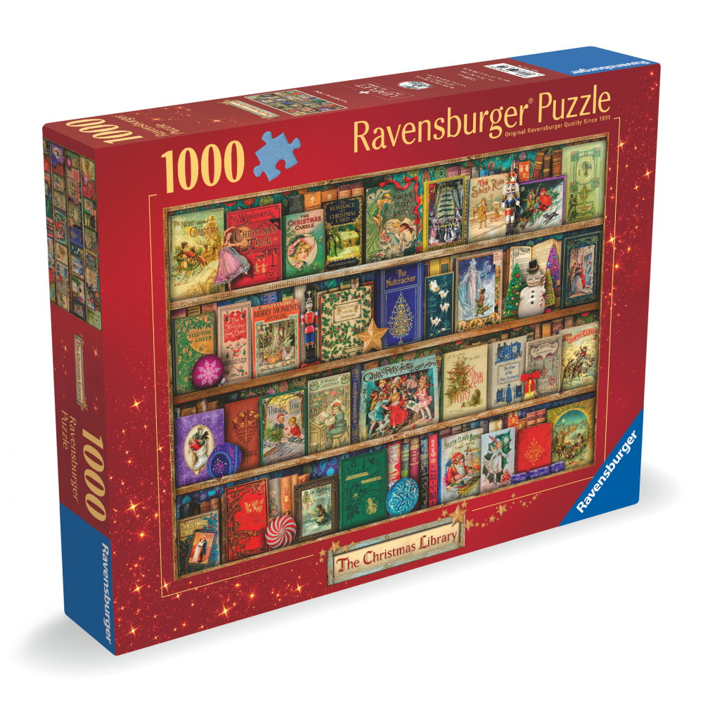 Ravensburger pussel: The Christmas Library 1000 Bitar