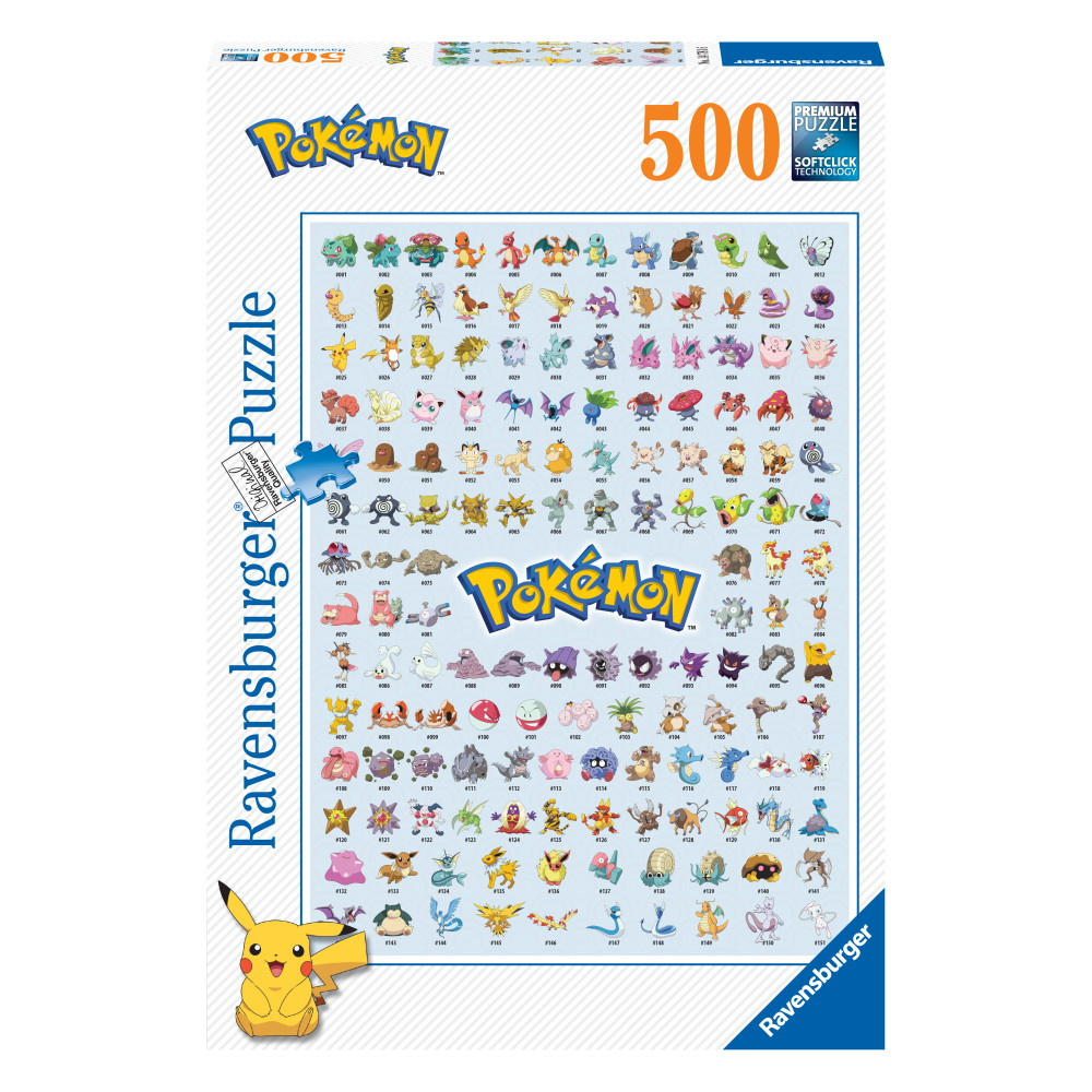 Ravensburger Pussel: Pokémon De första 151! 500 Bitar
