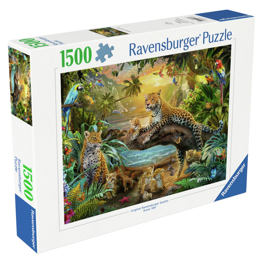 Ravensburger Pussel: Leopard Family In The Jungle - 1500 Bitar