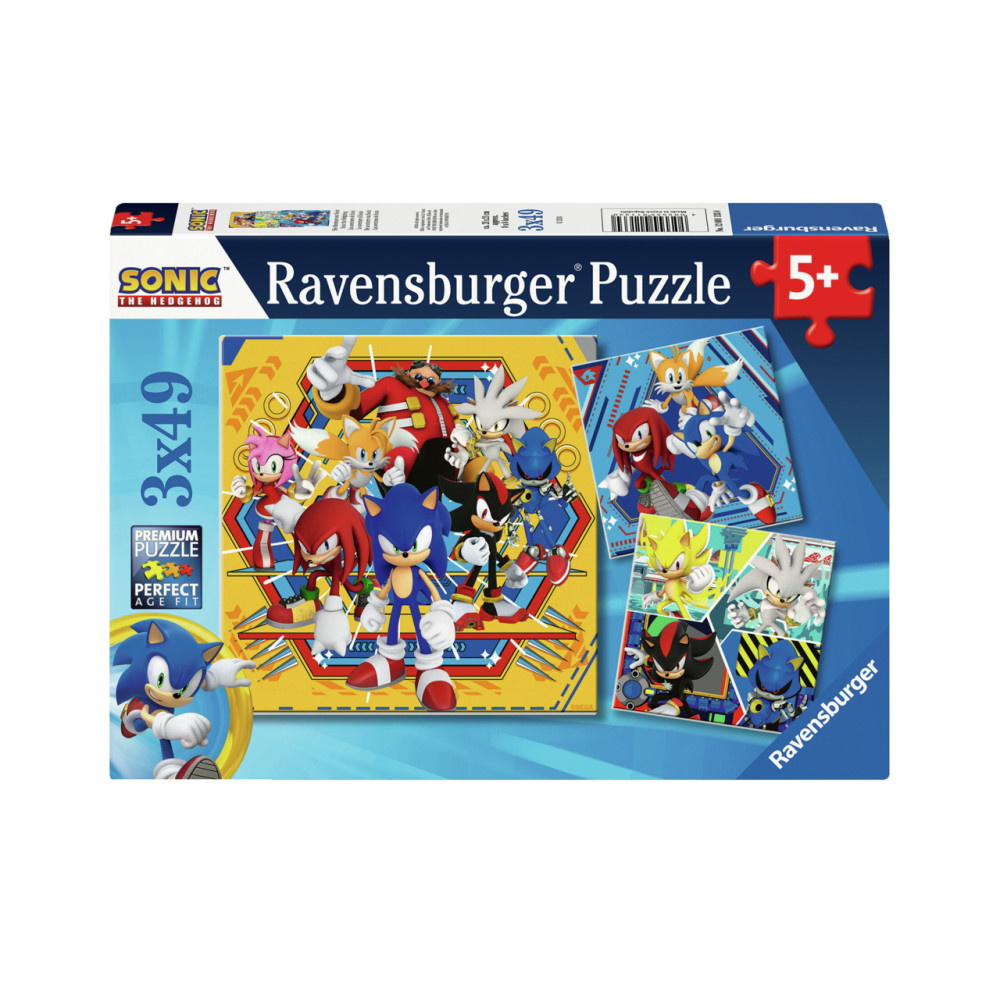 Ravensburger Pussel: Sonic Core 3x49 Bitar