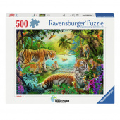 Ravensburger Pussel: Tiger Family In The Oasis 500 Bitar Ravensburger Pussel: Tiger Family In The Oasis 500 Bitar