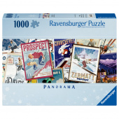 Ravensburger Pussel: Vintage Ski Posters 1000 Bitar - Panorama Ravensburger Pussel: Vintage Ski Posters 1000 Bitar - Panorama