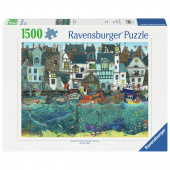 Ravensburger Pussel: A Bustling Fantasy Port 1500 Bitar Ravensburger Pussel: A Bustling Fantasy Port 1500 Bitar
