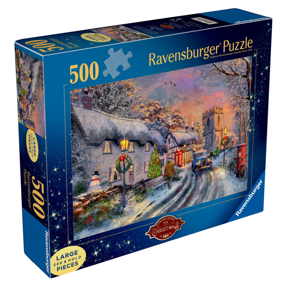 Ravensburger Pussel: Coming Home for Christmas 500 Stora Bitar