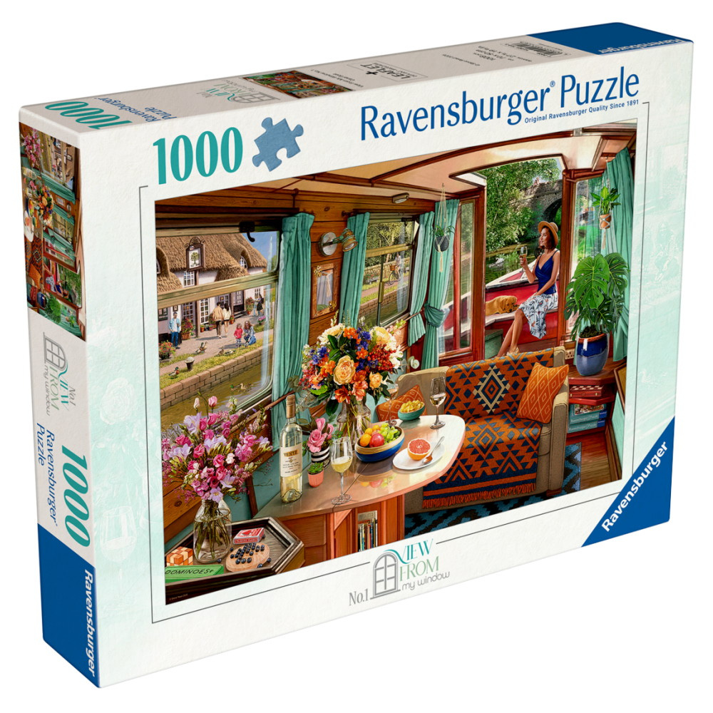 Ravensburger Pussel: View from My Window No. 1 Canal Boat 1000 Bitar