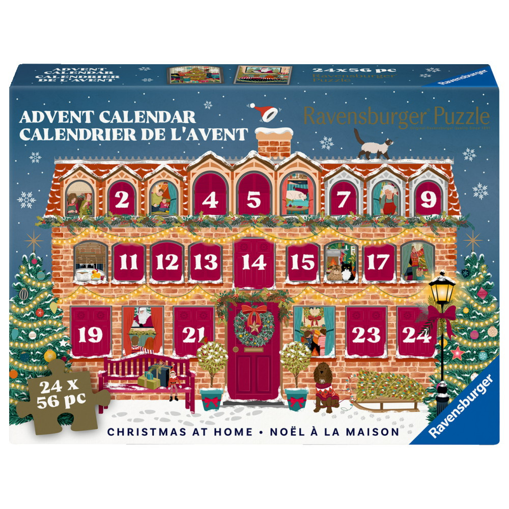 Ravensburger Pussel: Adventskalender Christmas at Home 24 x 56 Bitar