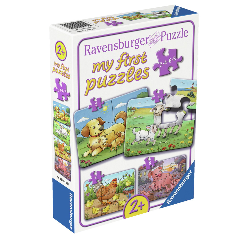 Ravensburger Pussel: Bondgårdsdjur Familjer 2-8 Bitar
