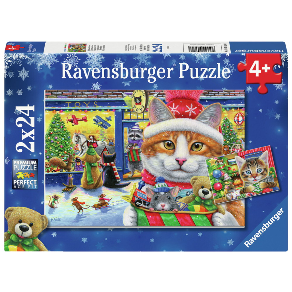 Ravensburger Pussel: Christmas Kitties 2x24 Bitar