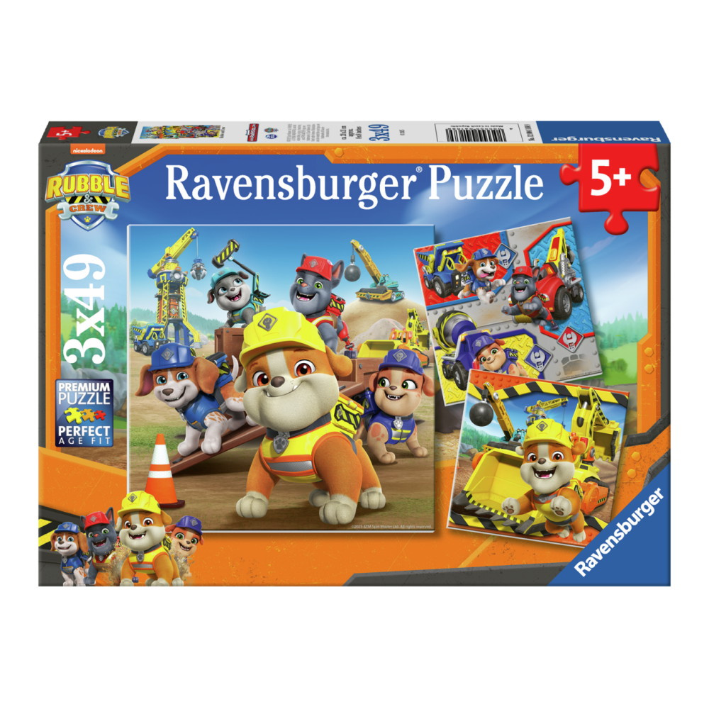Ravensburger Pussel: Rubble & Crew Work Vechicles 3x49 Bitar