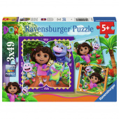 Ravensburger Pussel: Dora the Explorer 3x49 Bitar Ravensburger Pussel: Dora the Explorer 3x49 Bitar