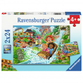 Ravensburger Pussel: Nöjespark 2x24 Bitar Ravensburger Pussel: Nöjespark 2x24 Bitar
