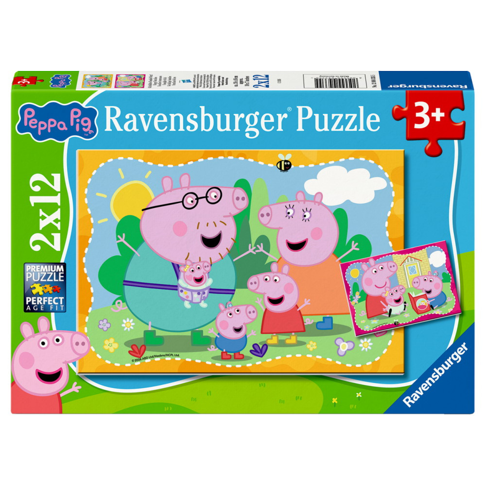 Ravensburger Pussel: Peppa Pig Happy Families 2x12 Bitar