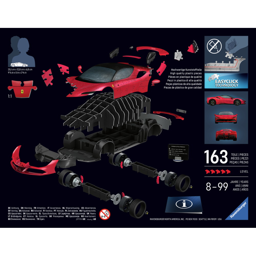Ravensburger 3D Pussel: Iconics Ferrari SF 90 Stradale 108 Bitar