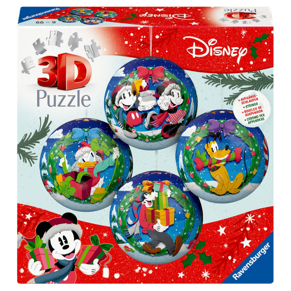 Ravensburger 3D Pussel - Disney Julgranskulor 4x54 Bitar