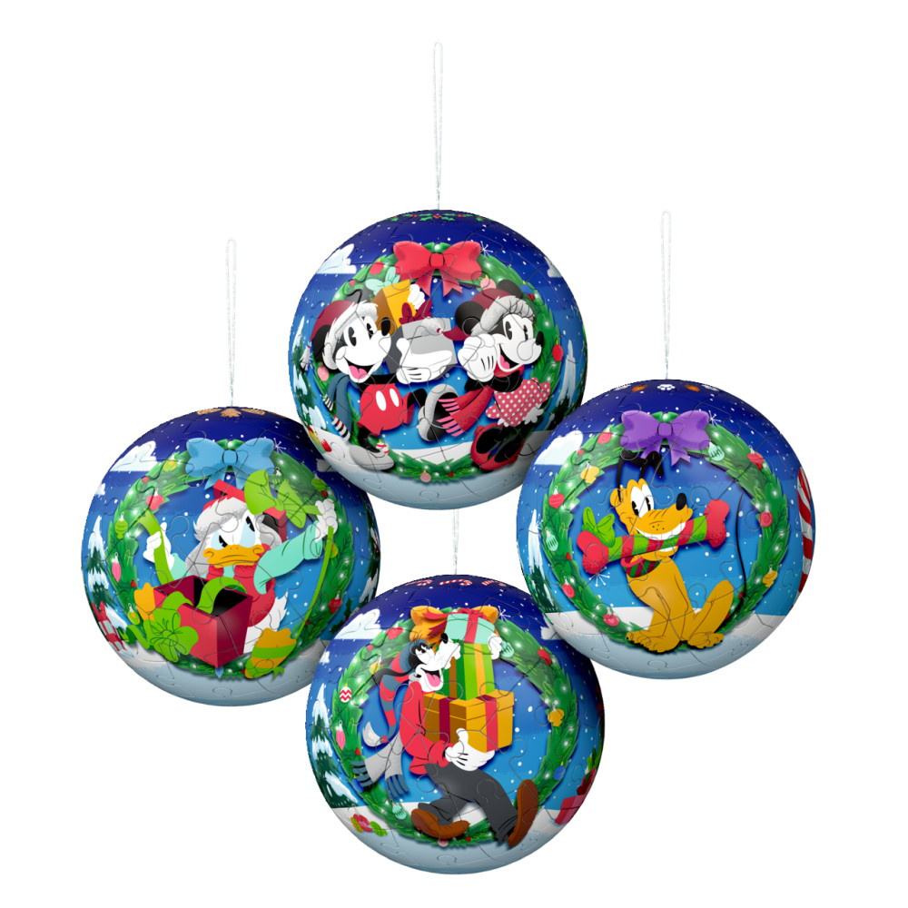 Ravensburger 3D Pussel - Disney Julgranskulor 4x54 Bitar