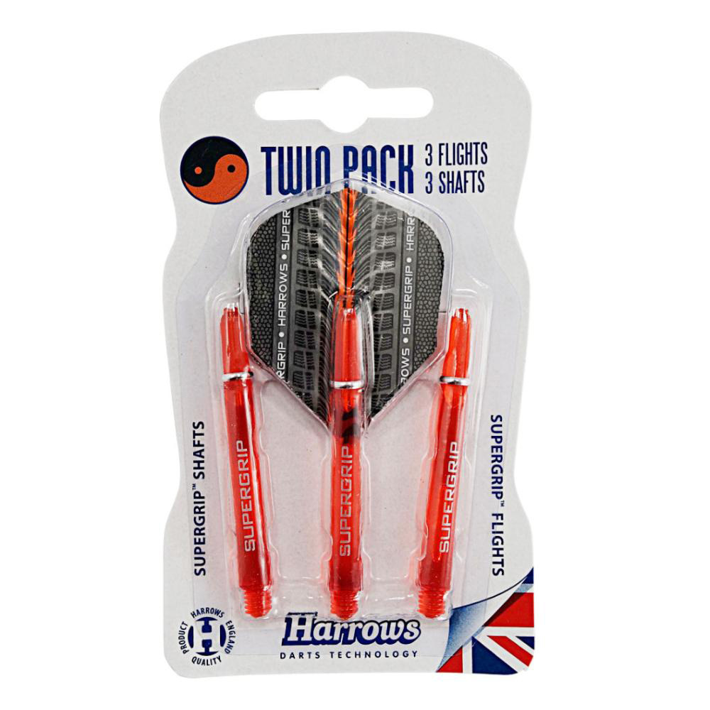Harrows Twin Pack Flights & Shafts Orange