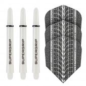 Harrows Twin Pack Flights & Shafts White/Black Harrows Twin Pack Flights & Shafts White/Black