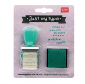 Just my type, roterande stämpel med stämpeldyna Just my type, roterande stämpel med stämpeldyna