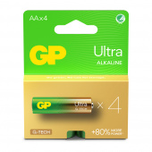 GP Ultra Alkaline AA-batteri, 15AU/LR6, 4-pack GP Ultra Alkaline AA-batteri, 15AU/LR6, 4-pack