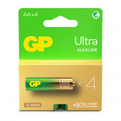 GP Ultra Alkaline AA-batteri, 15AU/LR6, 4-pack