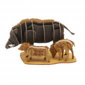 3D papperspussel, Vildsvins Familj 3D papperspussel, Vildsvins Familj