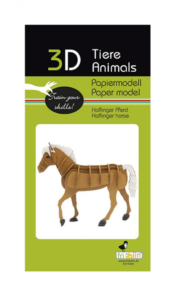 3D papperspussel, Häst (haflinger)