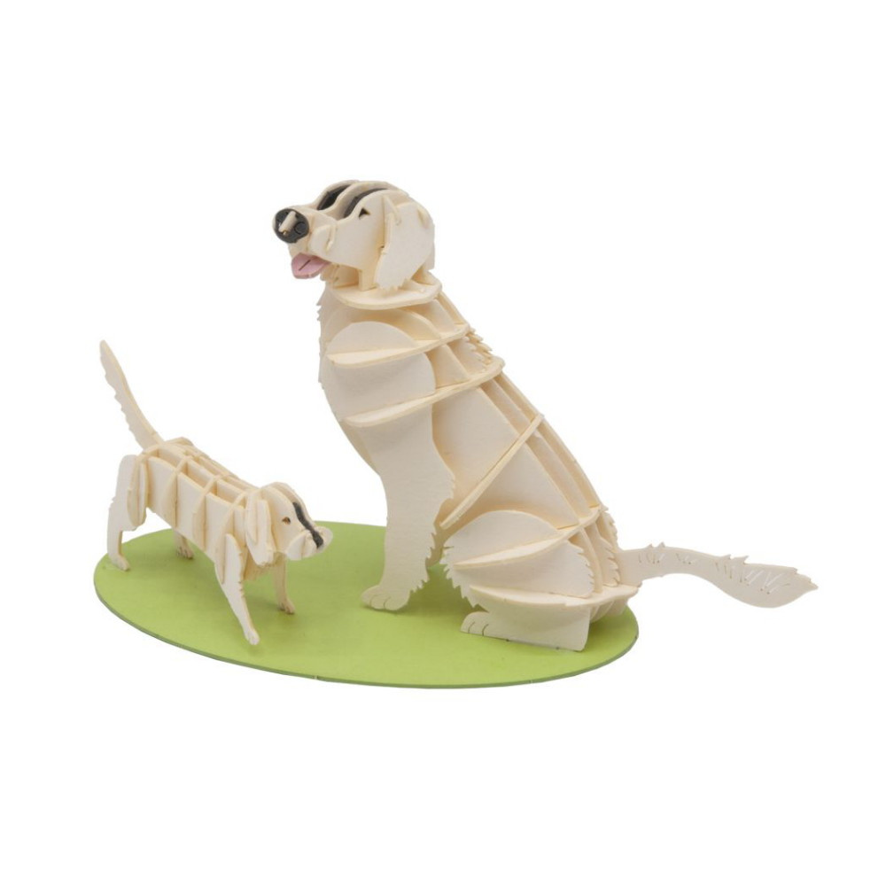 3D papperspussel, Golden Retriever-hundar