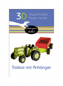 3D-papperspussel, Traktor med släp 3D-papperspussel, Traktor med släp