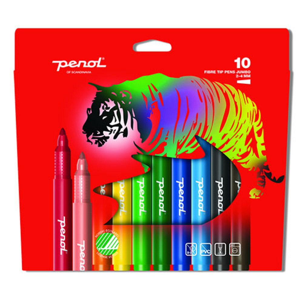 Penol Breda Fiberpennor 10-pack