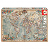 Educa Pussel: Political Map of the World 1500 Bitar