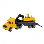 Plasto Långtradare med grävmaskin Plasto Långtradare med grävmaskin