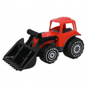Plasto Traktor med frontlastare - Röd/Svart