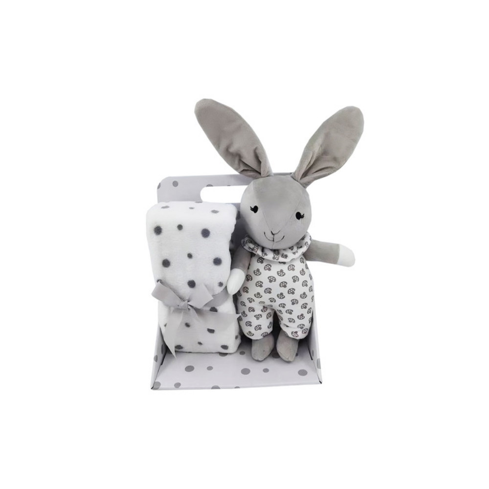 Fleecefilt & Gosekanin Grå Velour