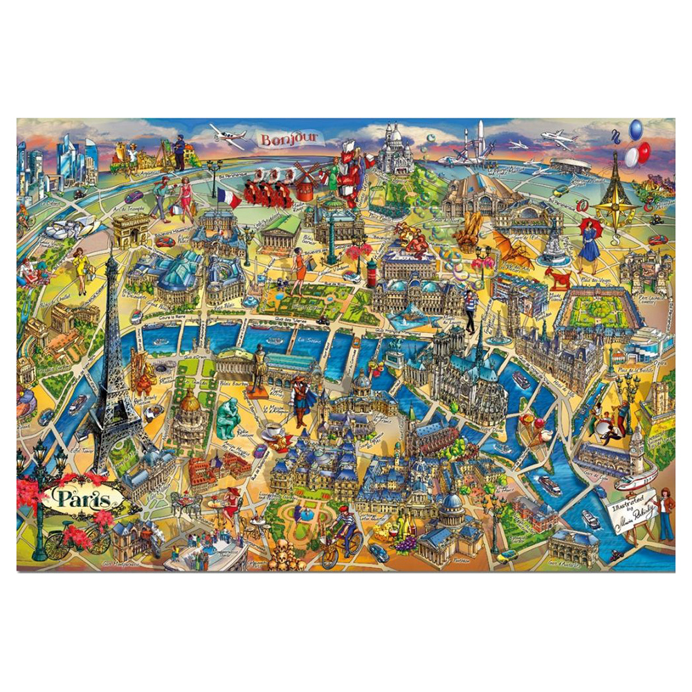 Educa Pussel: Paris Map 500 Bitar