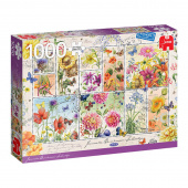 Jumbo Pussel - Flower stamps summer 1000 Bitar