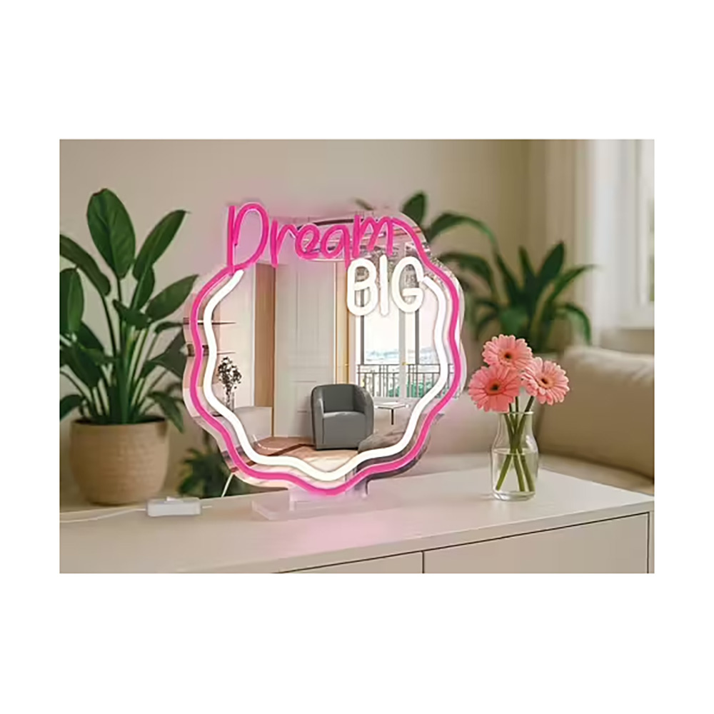 It's a sign, Neon LED-lampa med spegel - Dream Big