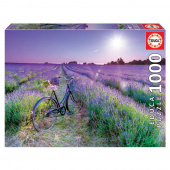 Educa Pussel: Bike in a Lavender Field 1000 bitar
