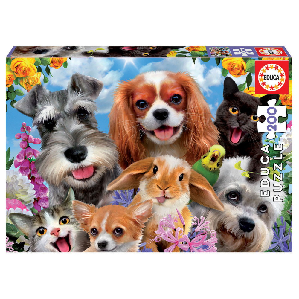 Educa Pussel: Selfie Pet Parade 200 Bitar