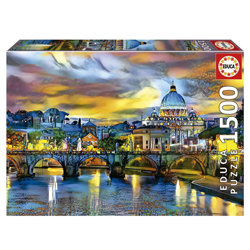 Educa Pussel: Peter s Basilica And The St. Angelo Bridge 1500 Bitar