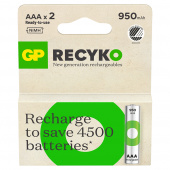 GP Recyko AAA-batteri, 950mAh, 2-pack GP Recyko AAA-batteri, 950mAh, 2-pack