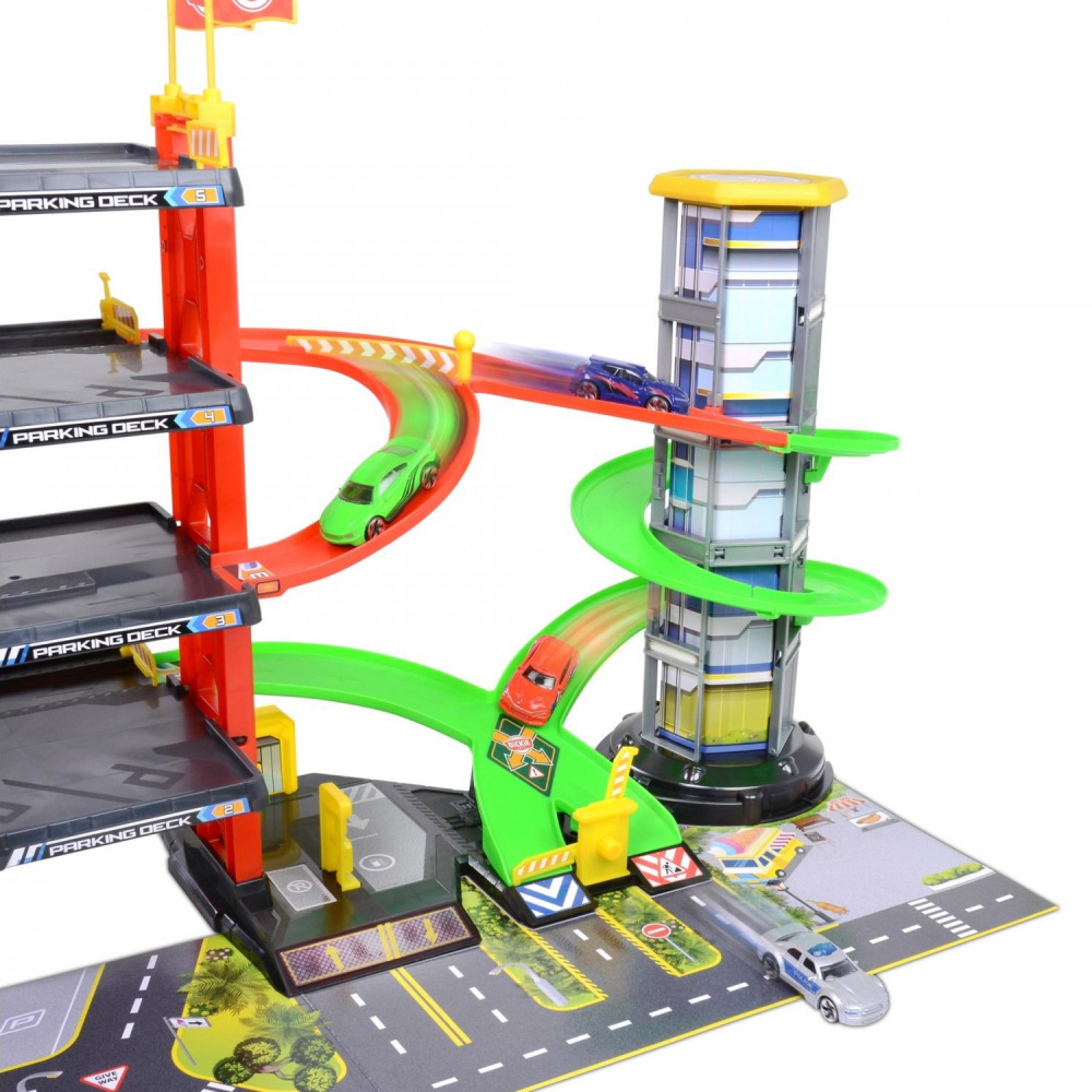 Dickie Toys - Parkeringshus Med 4 Bilar