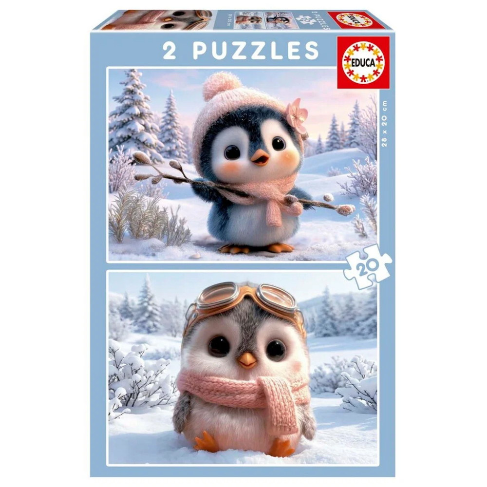 Educa Pussel: Cute Penguins 2x20 Bitar