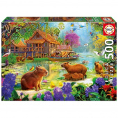 Educa Pussel: Capybara Village 500 bitar Educa Pussel: Capybara Village 500 bitar