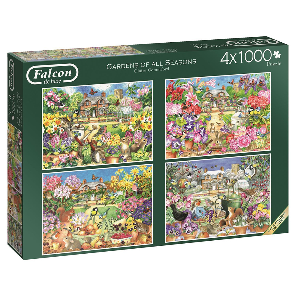 Jumbo Pussel - Gardens of alla seasons 4x1000 Bitar