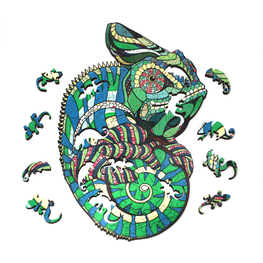 Eco-Wood-Art Pussel: Kameleont 111 Bitar i Träask
